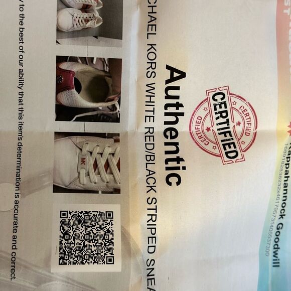 MICHAEL KORS Catelyn Stripe Lace Up Nappa Size 7 Like NEW - Picture 9 of 9